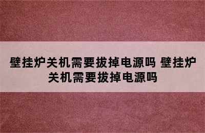 壁挂炉关机需要拔掉电源吗 壁挂炉关机需要拔掉电源吗